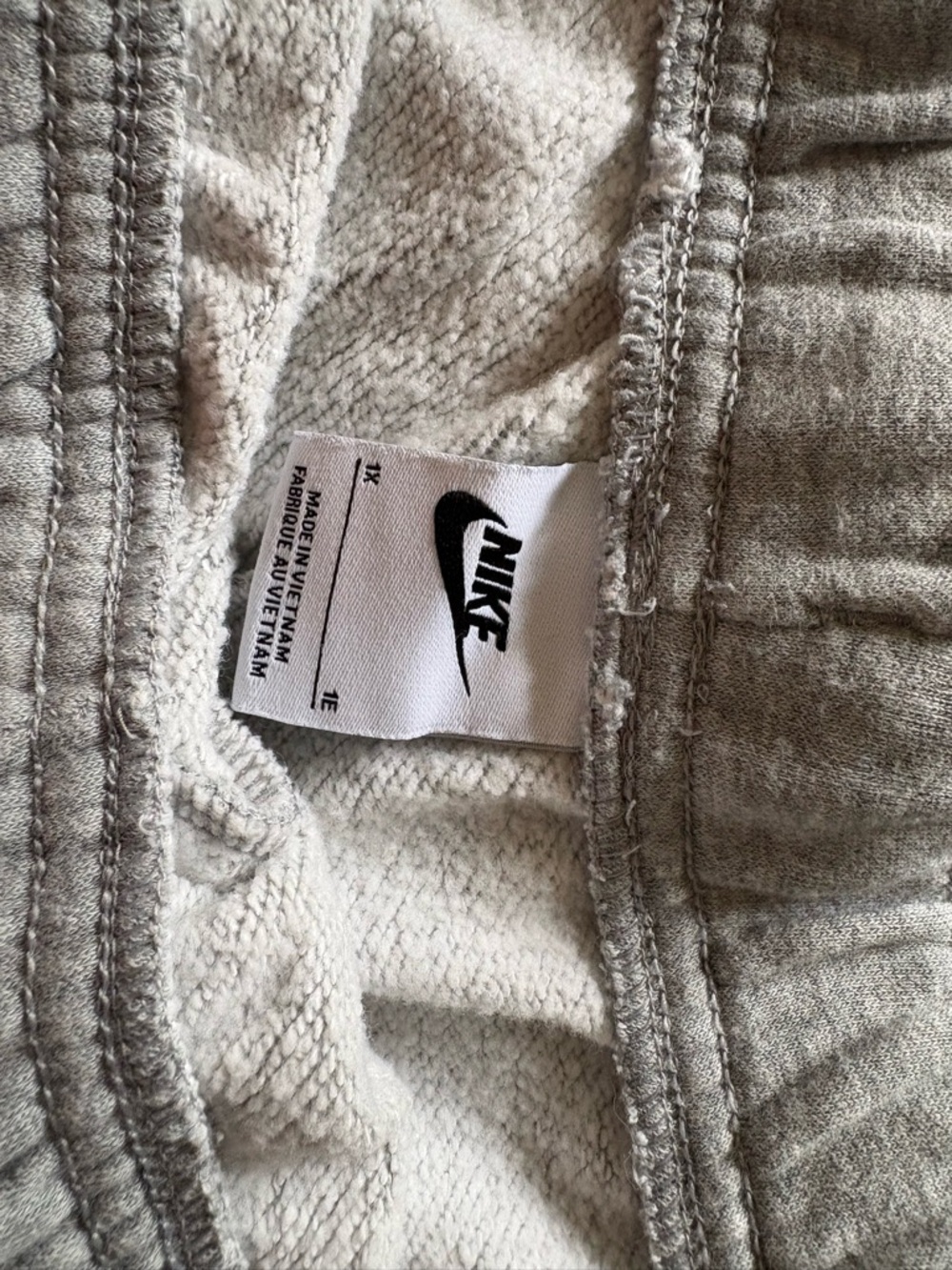 Nike Gray Sweatshirt with White Fleece Interior
